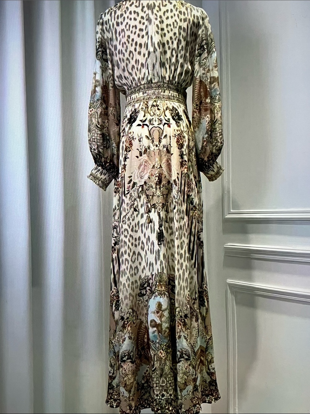 Camilla Cream Floral & Leopard Print Long Sleeve Maxi Dress - Picture 5 of 8